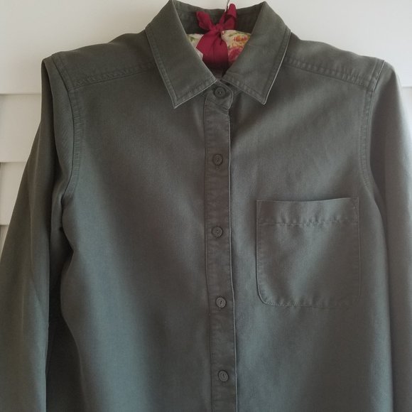 Vtg Button Up shirt with Collar Adj Sleeves - Picture 2 of 8